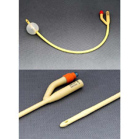 Catheter Foley AMSure® 2-Way Standard Tip 5 cc Balloon 16 Fr. Silicone Coated Latex (1/EA 10/CS) by Amsino International, Inc.  ID AS41016